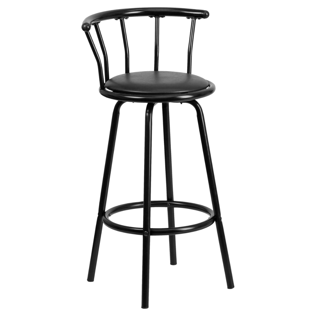 Silla para Bar Giratoria Negra 52x94x38cm FSK5528