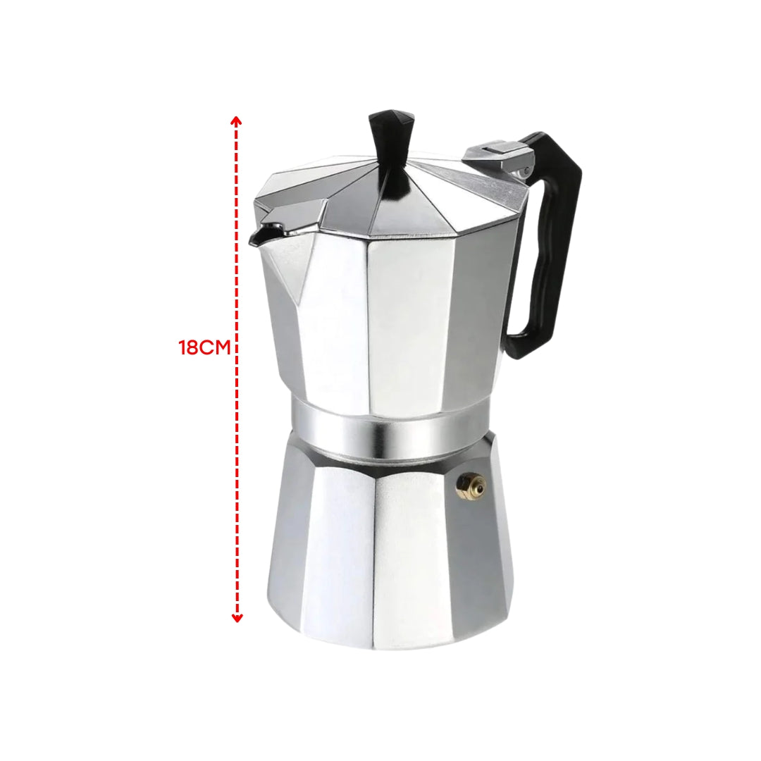Cafetera Italiana de Aluminio 3 Tazas, 6 Tazas, 9 Tazas & 12 Tazas