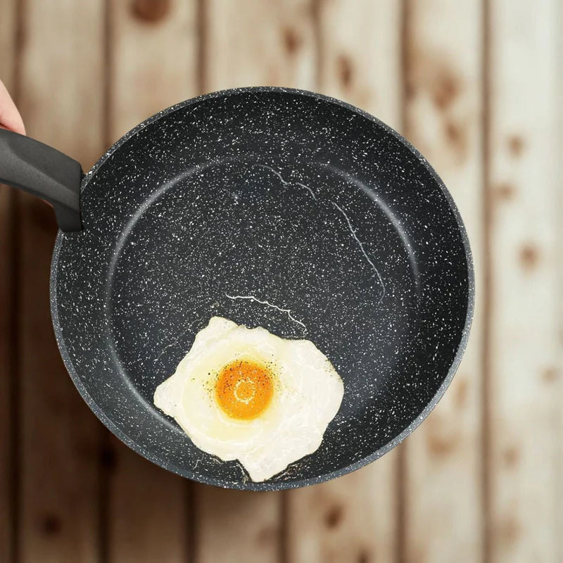 Sartén Antiadherente 24Cm 10" Aluminio Forjado Con Recubrimiento De MARMOL II Cocina Saludable. Libre De Teflón. Amigable Con El Ambiente. UN-A073