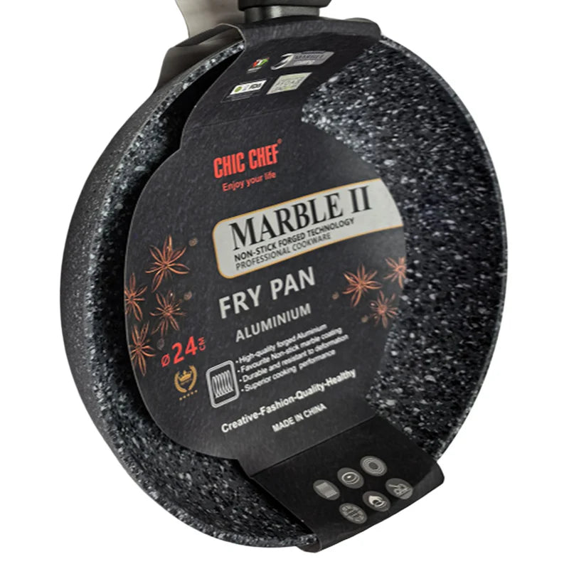 Sartén Antiadherente 24Cm 10" Aluminio Forjado Con Recubrimiento De MARMOL II Cocina Saludable. Libre De Teflón. Amigable Con El Ambiente. UN-A073