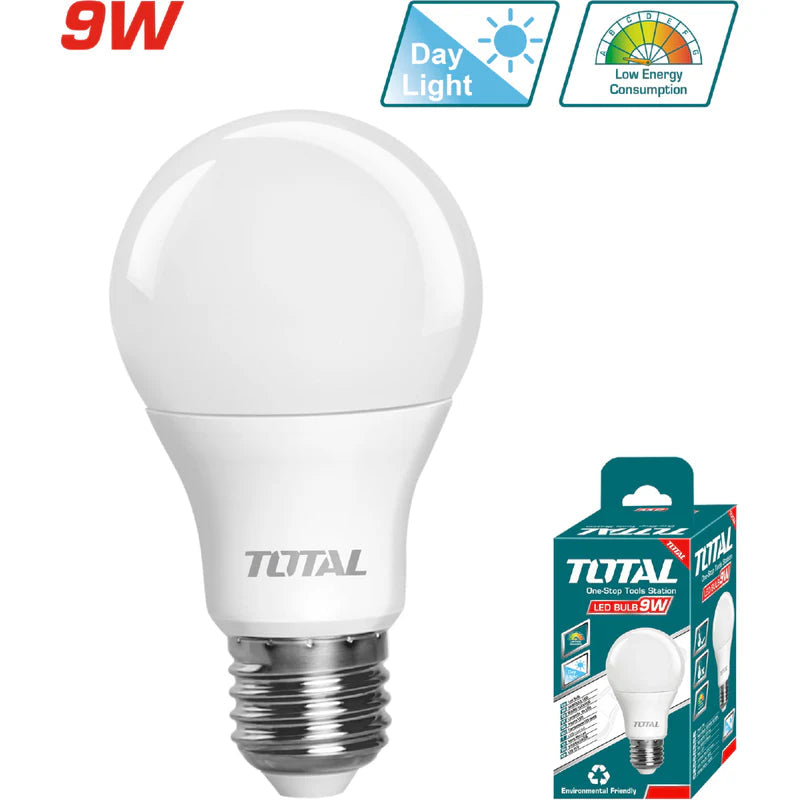 Bombillo Led E27 9W Luz Blanca 6500K 15000 Horas Vida. Voltaje:110-120V~60Hz Chip Led De Alta Calidad Total UTLPAC091 TOTAL