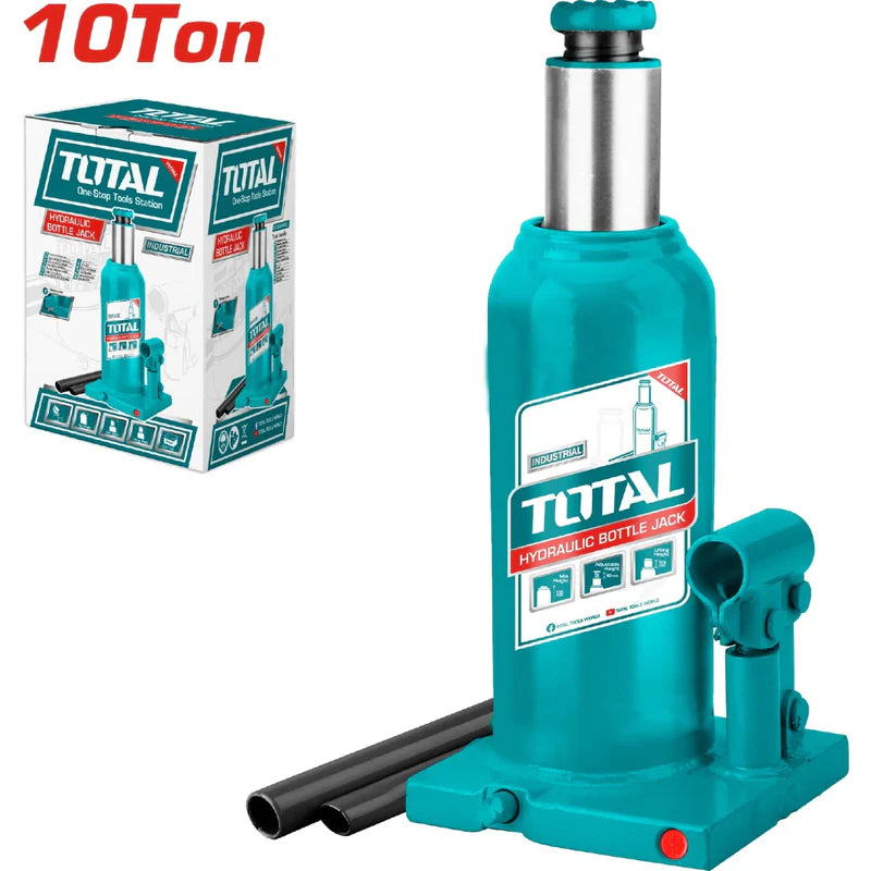 Gato Hidraulico Botella,10Ton C/Valv De Seguridad,Alt Min230mm Max460mm,Recorrido 230Mm,Peso 6.5Kg Total THT109102 TOTAL