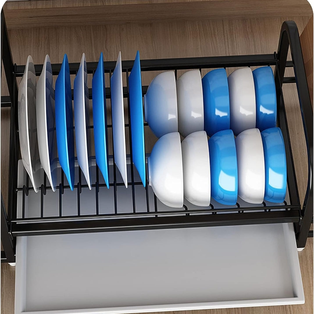 Escurridor para Platos, Cuchillos & Cubiertos de Metal Negro 34860-27