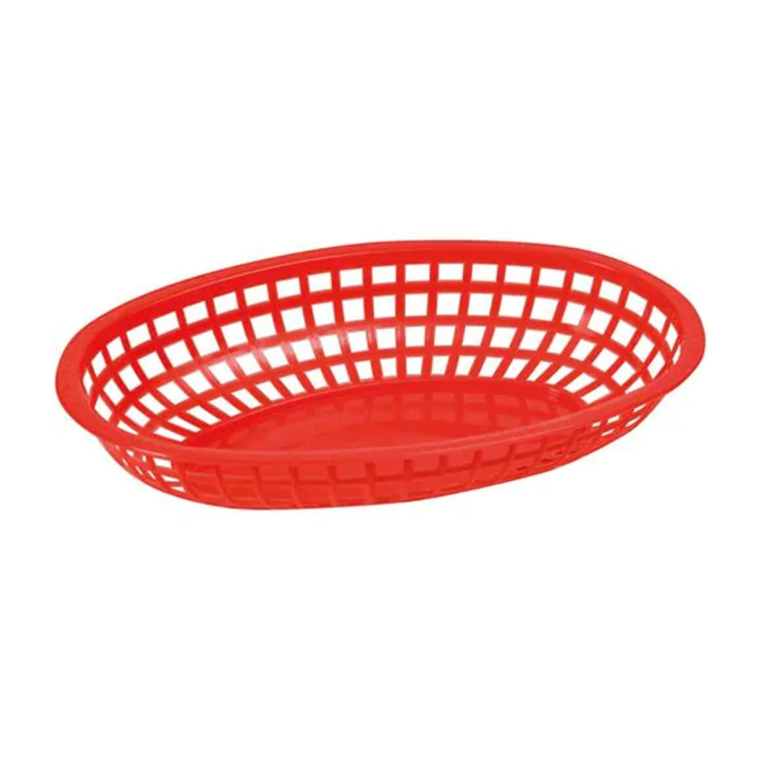 Cesta Ovalada Plástica 4*22*14cm Roja & Negra