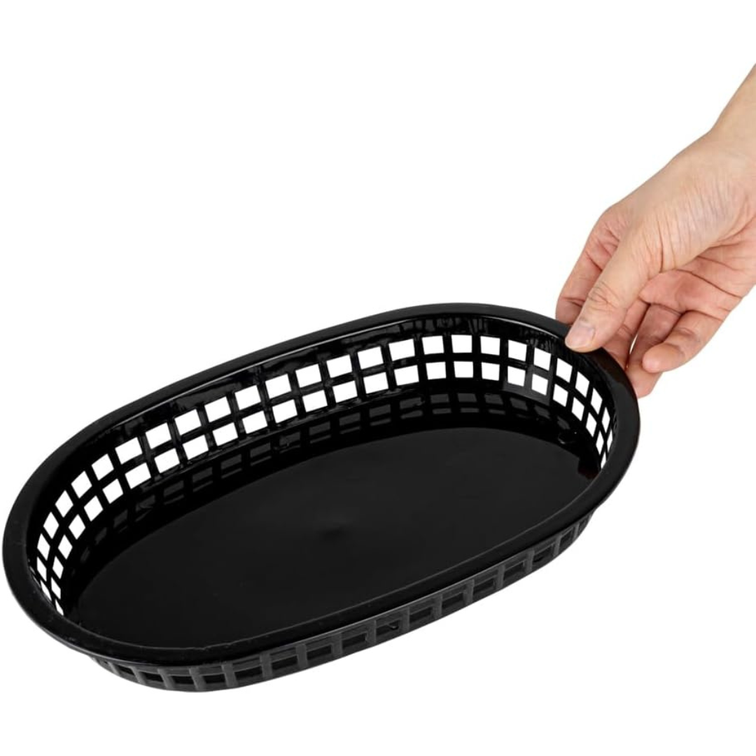 Cesta Ovalada Plástica Negra 4x27.5x17.5cm HVB810