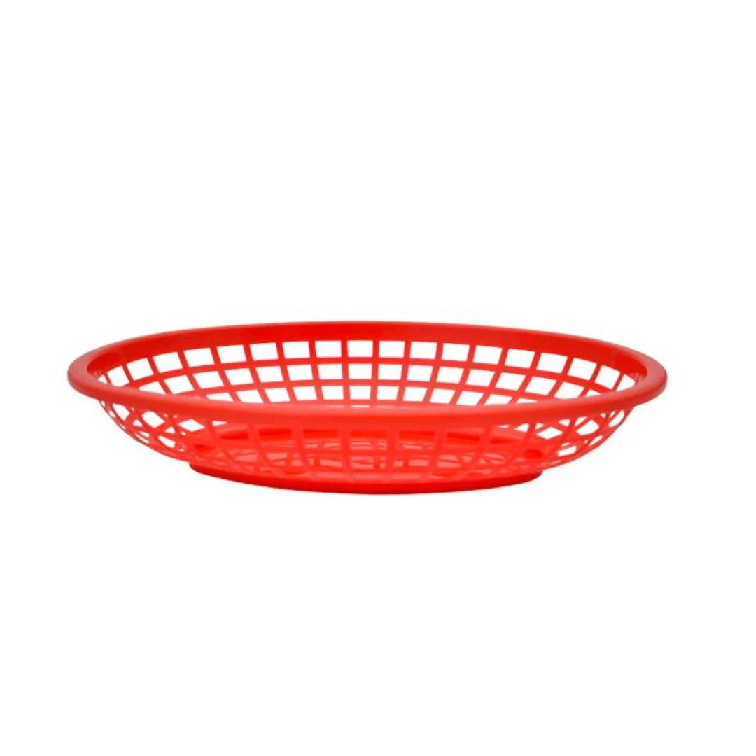 Cesta Ovalada Plástica 4*22*14cm Roja & Negra