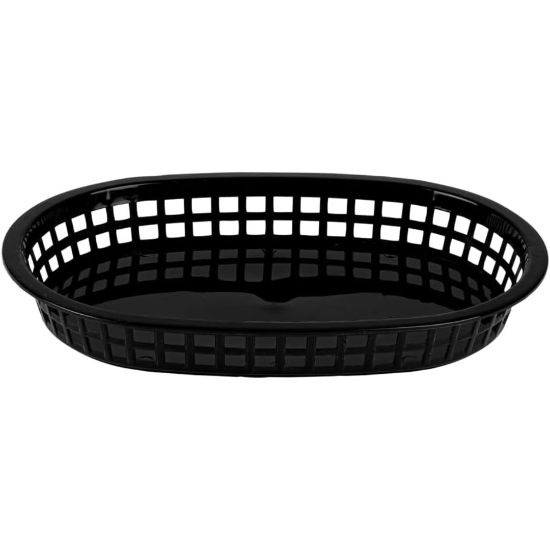 Cesta Ovalada Plástica Negra 4x27.5x17.5cm HVB810