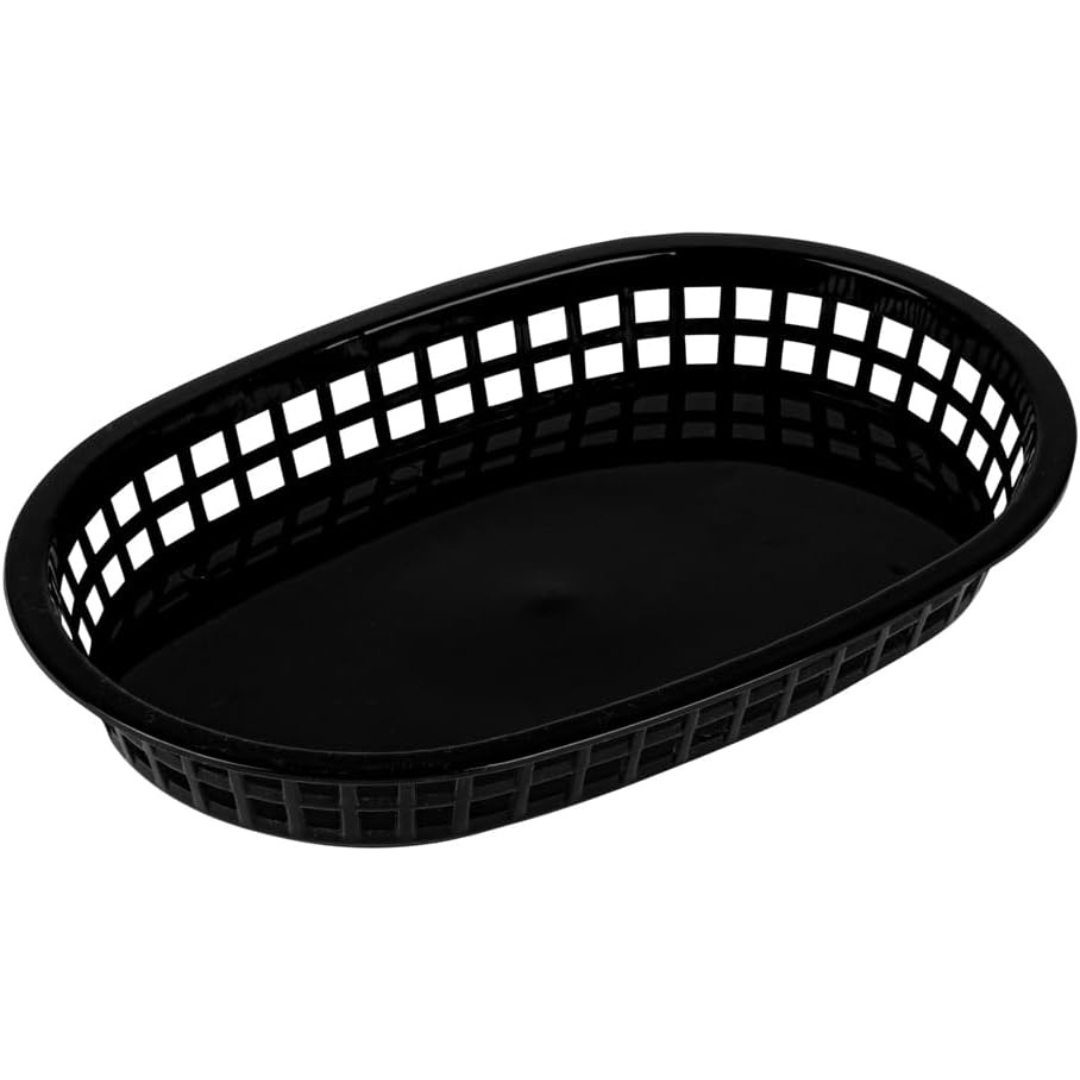 Cesta Ovalada Plástica Negra 4x27.5x17.5cm HVB810