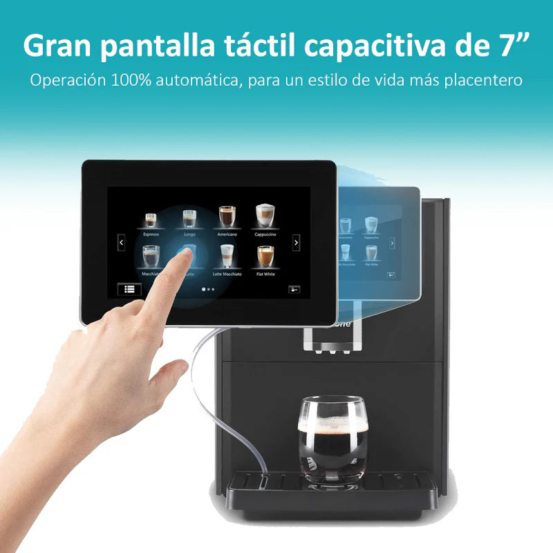 Máquina De Cafe Automática Granos Y Polvo 19 Bar Pantalla Táctil 7" Contenedor De Leche Expreso Capuchino Latte Machiato CML001 CARBONE
