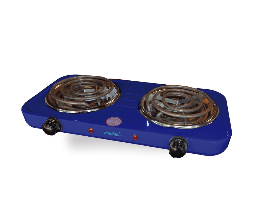 Estufa Eléctrica de 2 Quemadores Azul 1000W+1000W Ecocina C-E2A ECOCINA