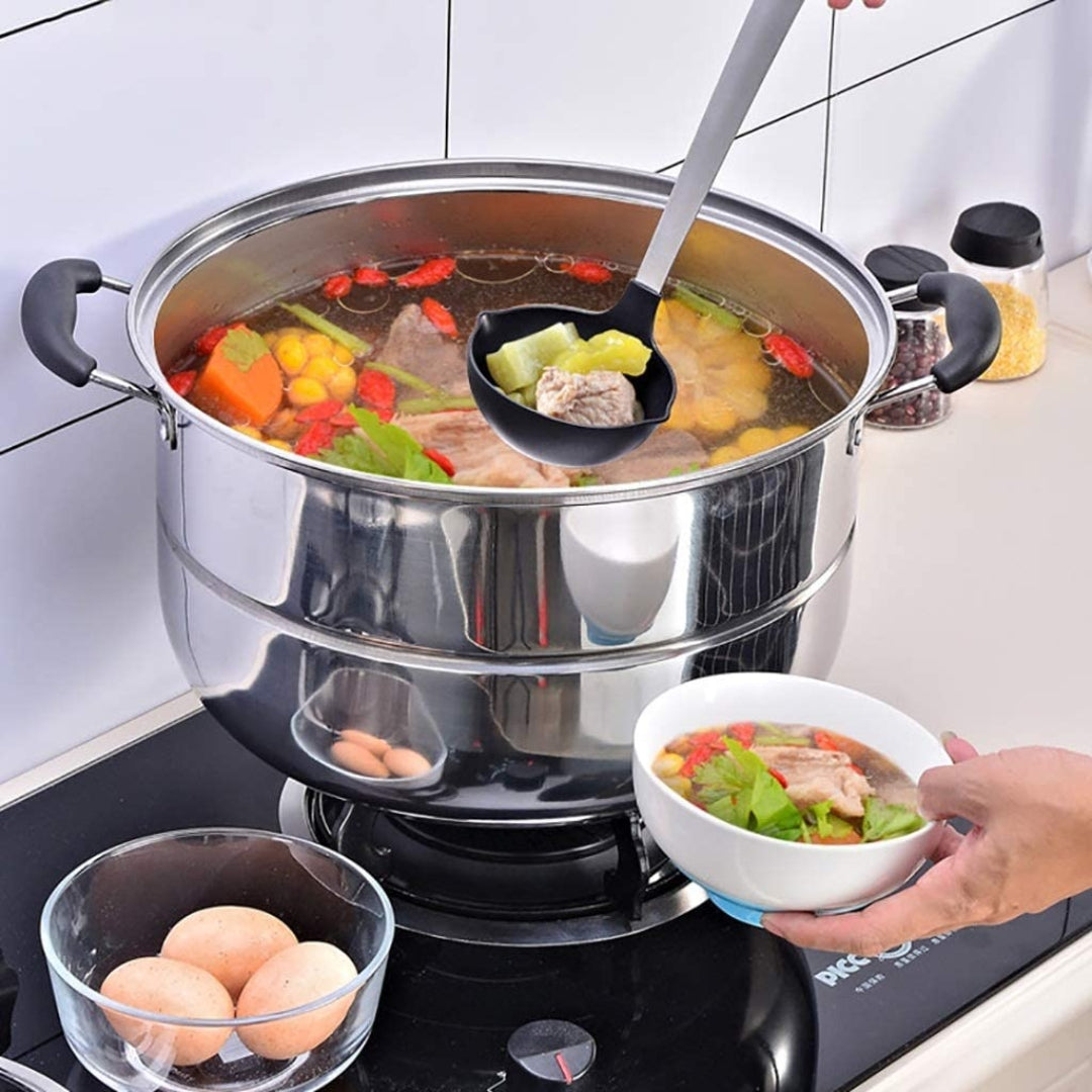 Olla Vaporera de 2 Niveles de Acero Inoxidable 32cm