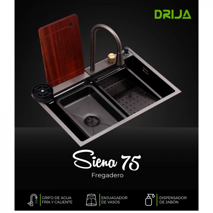 Fregador Siena 75 de Acero Inoxidable Satinado 304 Drija DRIJA