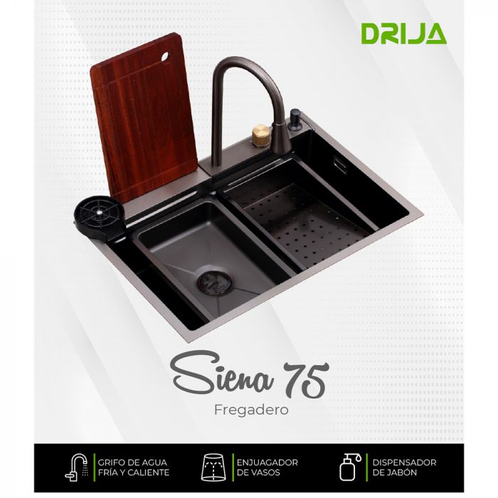 Fregador Siena 75 de Acero Inoxidable Satinado 304 Drija DRIJA