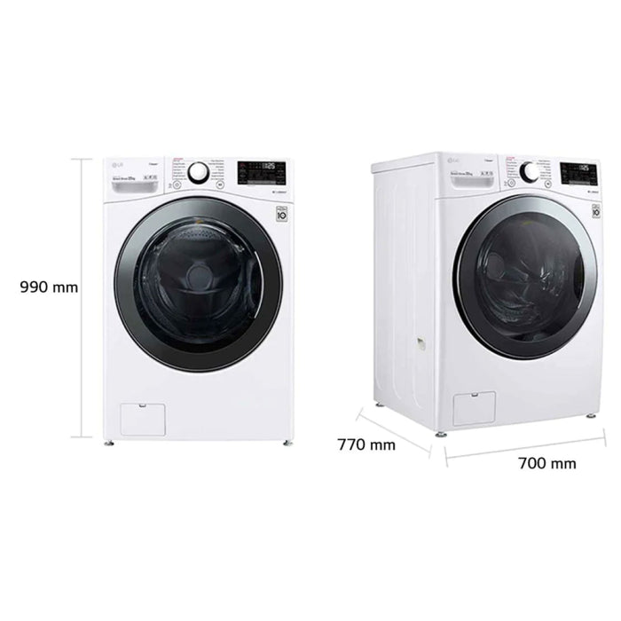 Lavadora Automática Carga Frontal 22kg ThinQ Steam TurboWash LG WM22WV2S6BR LG