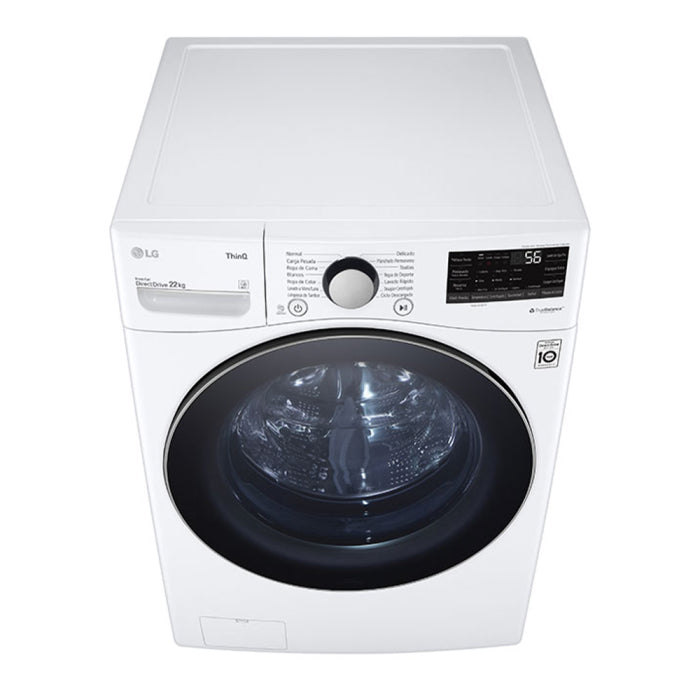 Lavadora Automática Carga Frontal 22kg ThinQ Steam TurboWash LG WM22WV2S6BR LG