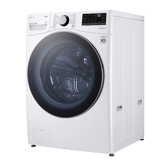 Lavadora Automática Carga Frontal 22kg ThinQ Steam TurboWash LG WM22WV2S6BR LG