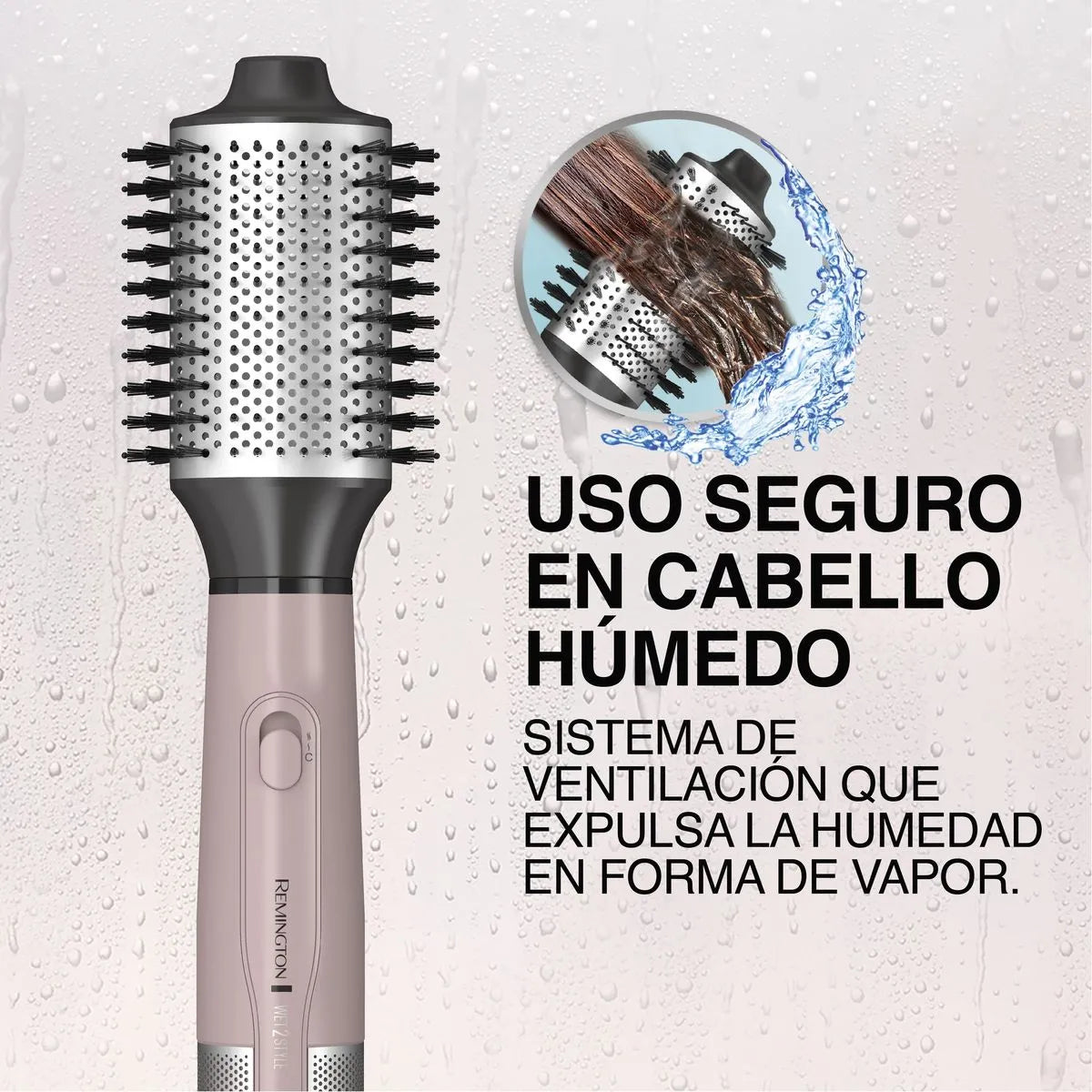 Cepillo Secador de Aire Ovalado con Barril de Cerámica y Titanio | Seca, Alisa y Da Volumen al Cabello Remington AS15A