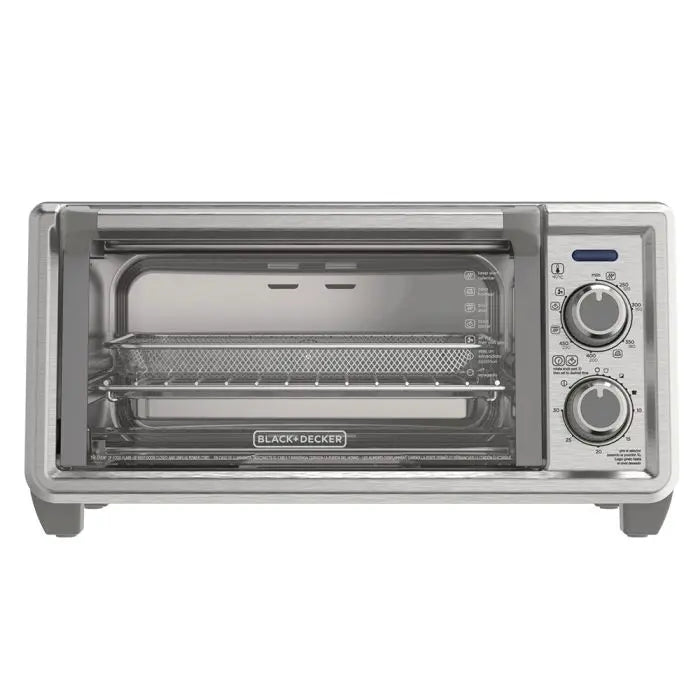 Horno Tostador Freidora de Aiere 1150W Capacidad para 4 Rebanadas Black and Decker TO4125-0SDLA Tostahorno. BLACK + DECKER
