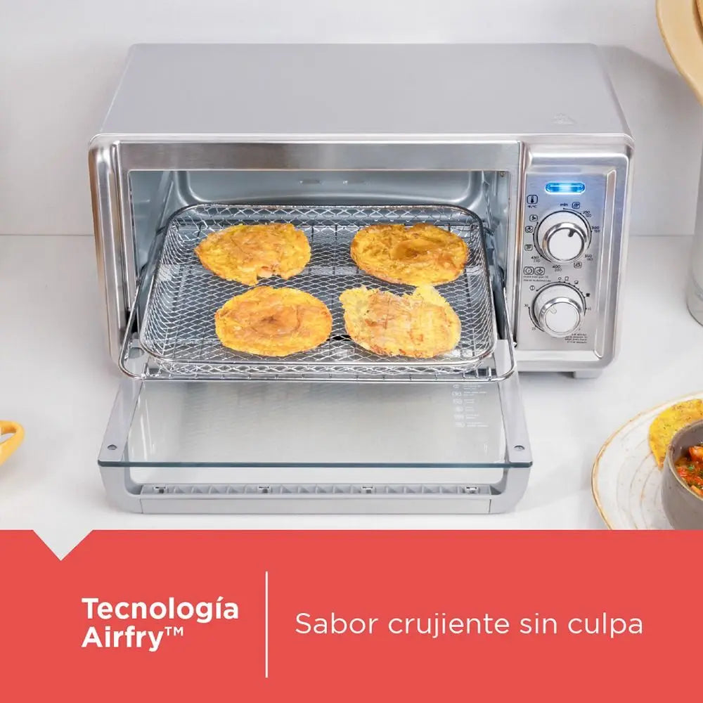 Horno Tostador Freidora de Aiere 1150W Capacidad para 4 Rebanadas Black and Decker TO4125-0SDLA Tostahorno. BLACK + DECKER