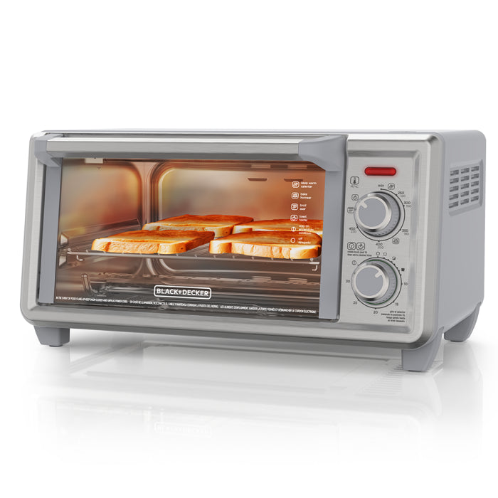 Horno Tostador Freidora de Aiere 1150W Capacidad para 4 Rebanadas Black and Decker TO4120-1SDLA Tostahorno. BLACK + DECKER