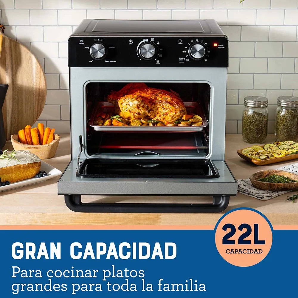 Horno con Freidora de Aire 22L Antiadherente Negro Oster TSSTTVMAF1NS