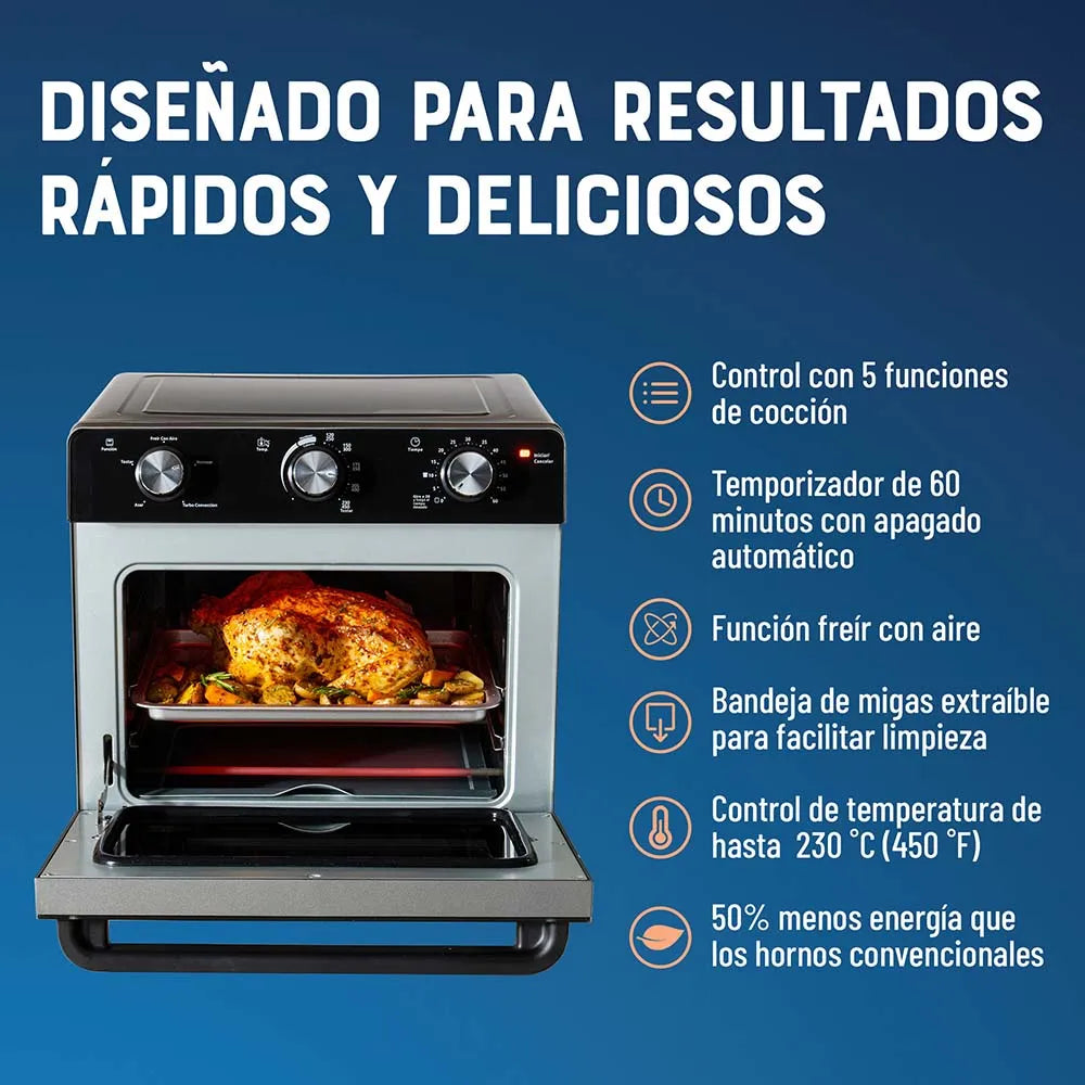 Horno con Freidora de Aire 22L Antiadherente Negro Oster TSSTTVMAF1NS