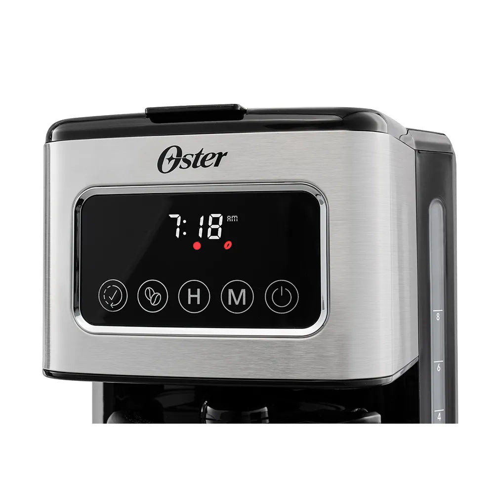 Cafetera Programable de 8 Tazas Pantalla Táctil Negro Acero Inoxidable Oster BVSTDC4404
