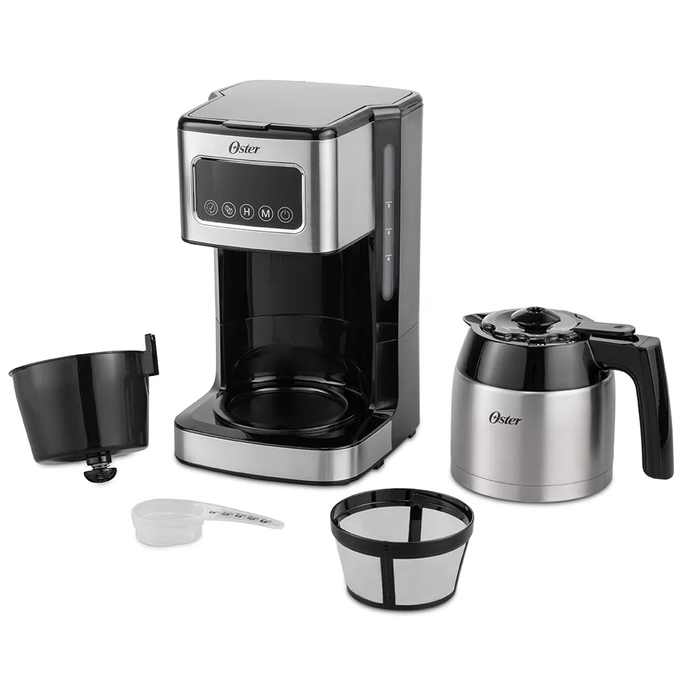 Cafetera Programable de 8 Tazas Pantalla Táctil Negro Acero Inoxidable Oster BVSTDC4404