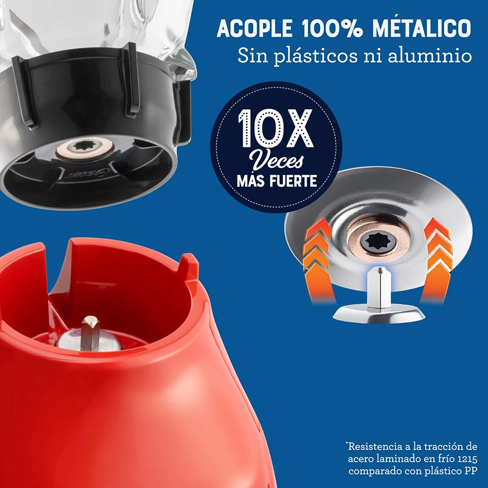 Licuadora Jarra de Vidrio 1.5L 800W 2 velocidades + Pulso Perilla Color Rojo Oster BLSTKAG-RRD