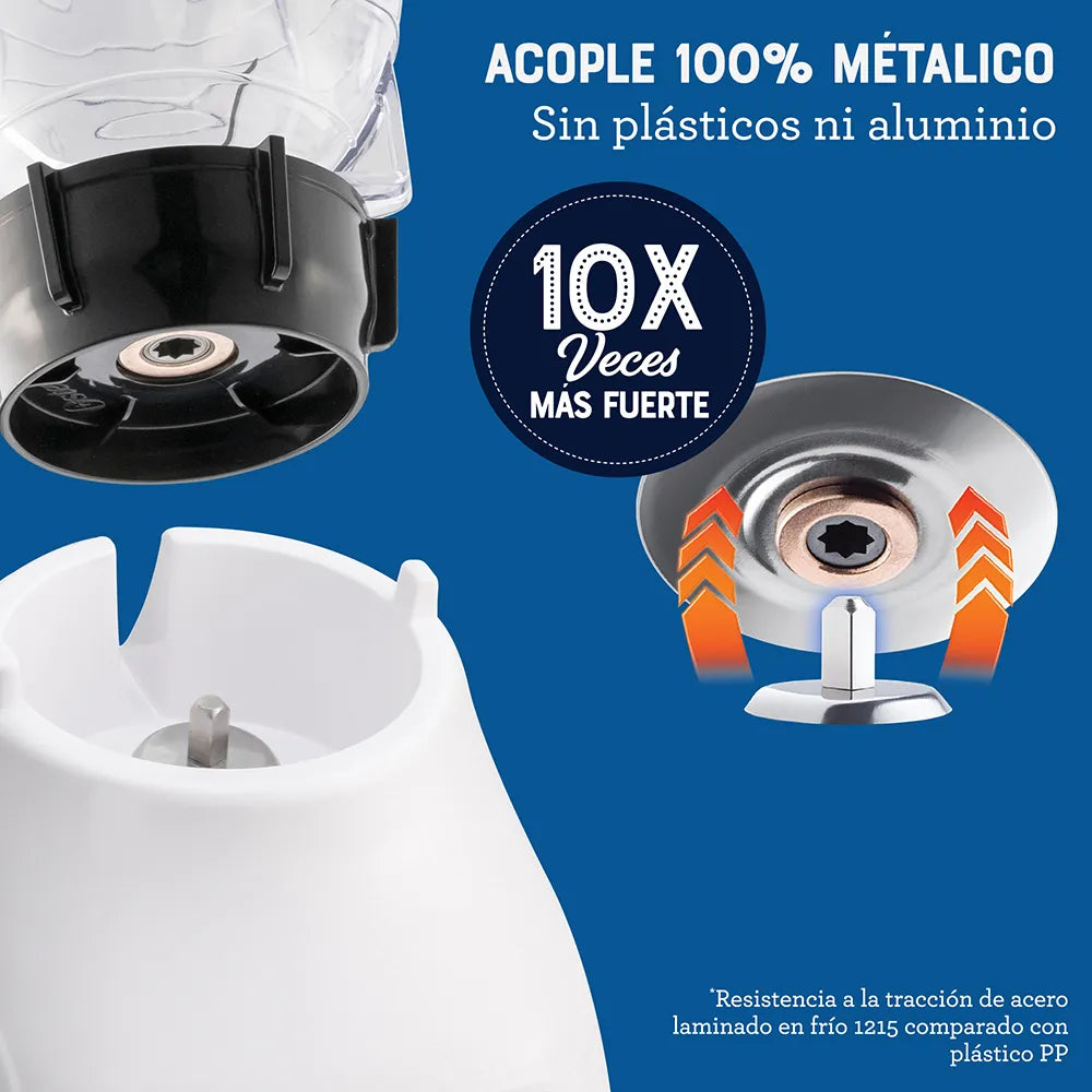 Licuadora Jarra de Vidrio 1.25L 800W 2 velocidades + Pulso Perilla Color Blanco Oster BLSTKAP-WRD
