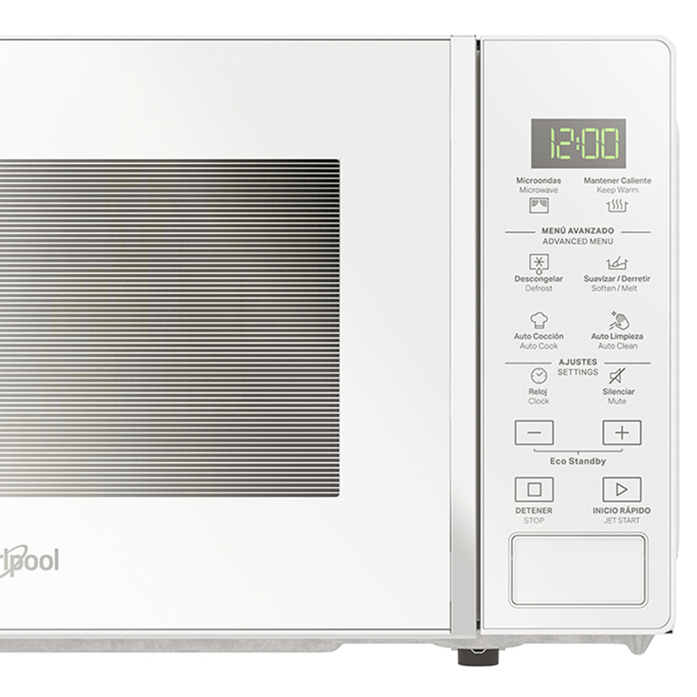 Microondas Whirlpool WM1807W de 20 Litros (0.7 Pies Cúbicos) Blanco con Panel Touch, 22 Funciones Preprogramadas y Autococción