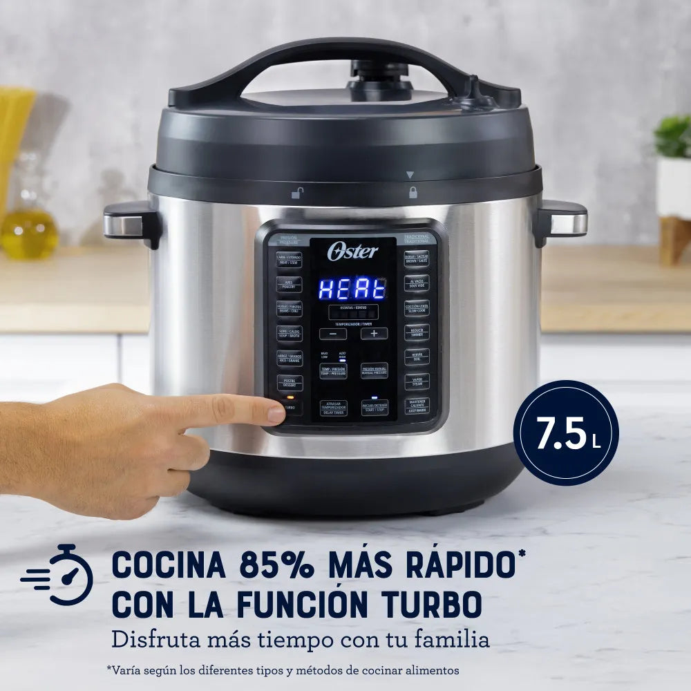 Olla de Presión Multifuncional Multiolla Turbo 7.5L 14 Funciones DiamondForce Oster CKSTPCECT75DF