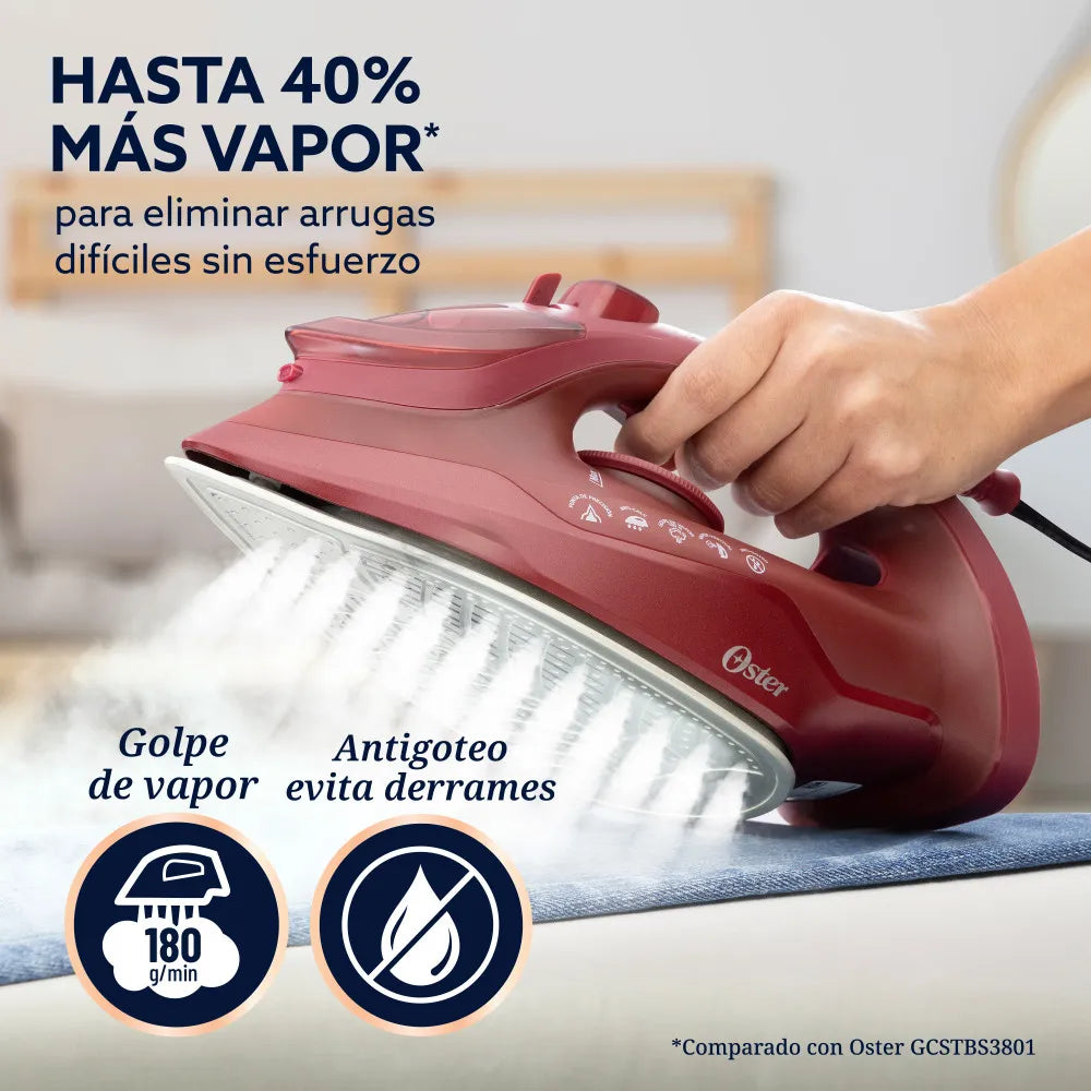 (LLEGANDO 27 DE JULIO) Plancha de Ropa a Vapor Oster® AeroGlide S7200 – GCSTAC7201 | Suela Aeroceramic y 1250W