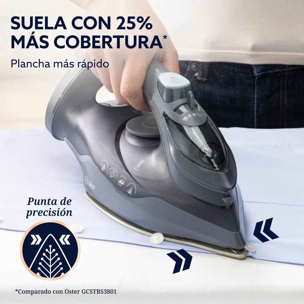 Plancha de Ropa de Vapor AeroGlide Negro Oster GCSTAC7002