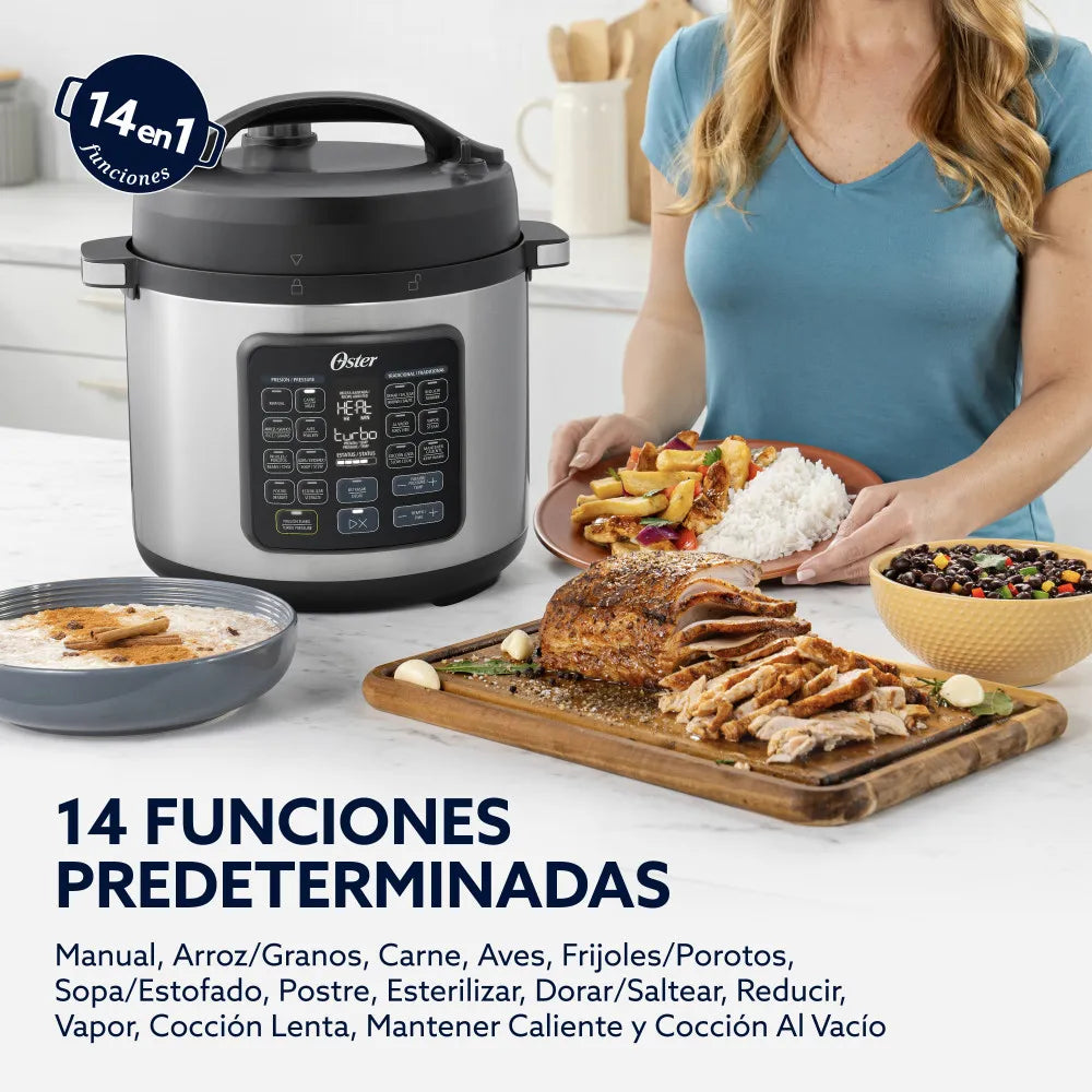 Olla de Presión Multifuncional Multiolla Turbo 5.7L Oster CKSTPCECT57D