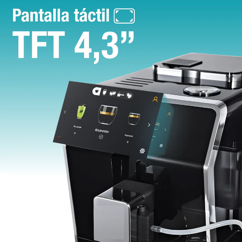 Máquina De Cafe Automática Profesional Granos Y Polvo Sistema De Control Inteligente Avanzado 20 Bar Pantalla Táctil Joystick Espresso Capuchino Latte Cortado Macchiato CML002 CARBONE