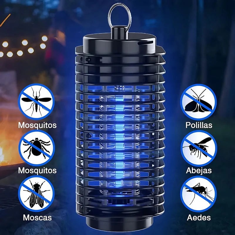 Lámpara Mata Insectos. Trampa Para Mosquitos Eléctrica 110V. Luz UV 360° Para Interiores Y Exteriores. AB1537