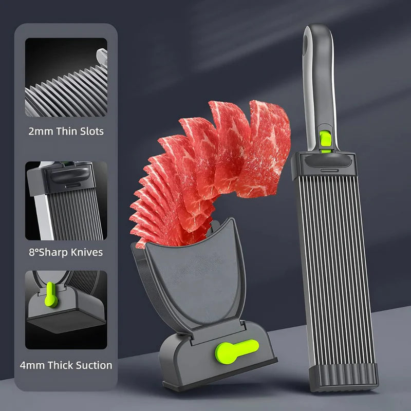 Cortador De Carne Manual. Rebanadas De 2 Y 4 Mm. Rebanador Preciso. Rebanadora De Alimentos Con Espesor Ajustable. AB1547