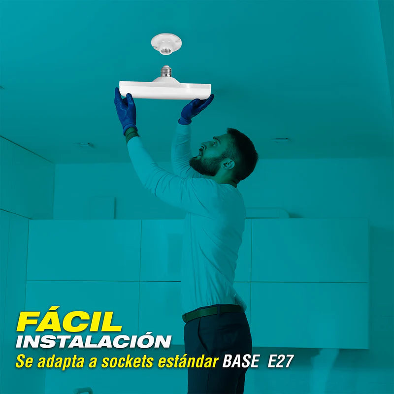 Bombillo Socket Lámpara UFO Tipo Plafon De Techo LED Plafón 18W 12" 300Mm E27 6800Lumens Luz Calida AN53 CARBONE