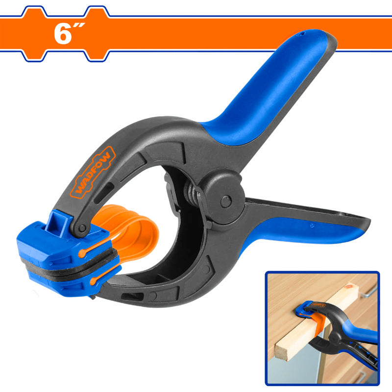 Abrazadera De Resorte Para Sujeción 6". Cuerpo De Plástico Y Fibra De Vidrio. Mandíbulas De ABS. Pinza WCP5386 WADFOW