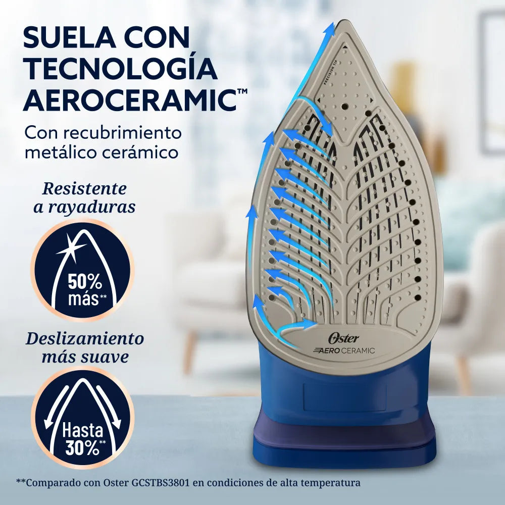 (LLEGANDO 27 DE JULIO) Plancha de Ropa a Vapor Oster® AeroGlide S7200 – GCSTAC7202 | Suela Aeroceramic y 1250W