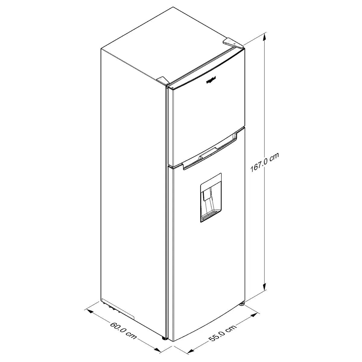 Refrigeradora Whirlpool Xpert Inverter Top Mount 9 pies³ con Dispensador | WT32409D Nevera.