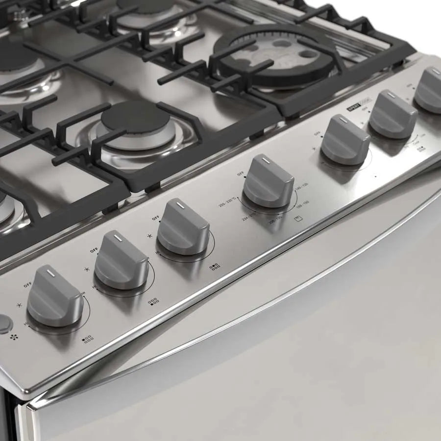Estufa con Horno a Gas Whirlpool LWFR5050S de 30 Pulgadas con 6 Quemadores, Air Fry y Acero Inoxidable