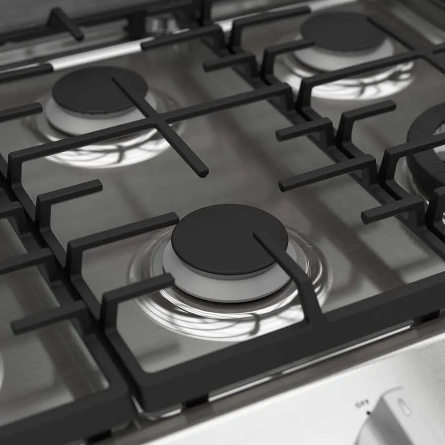 Estufa con Horno a Gas Whirlpool LWFR5050S de 30 Pulgadas con 6 Quemadores, Air Fry y Acero Inoxidable