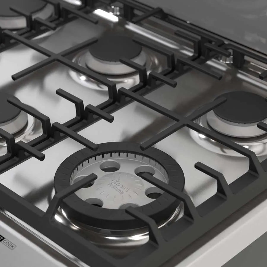 Estufa con Horno a Gas Whirlpool LWFR5050S de 30 Pulgadas con 6 Quemadores, Air Fry y Acero Inoxidable
