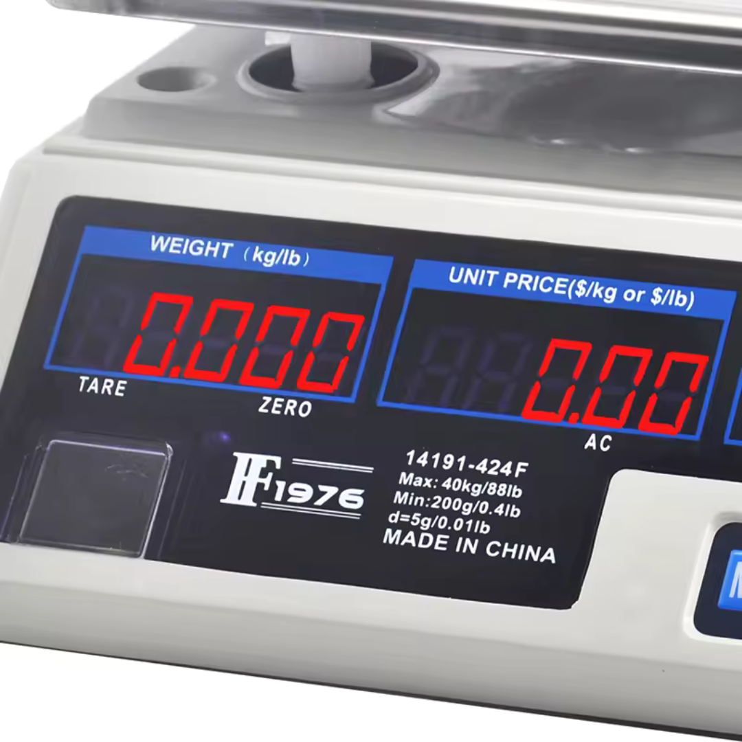 Balanza de Mesa Digital 40kg con Calculadora de Precios 14191-424F F1976 Báscula. Pesa. Selecto