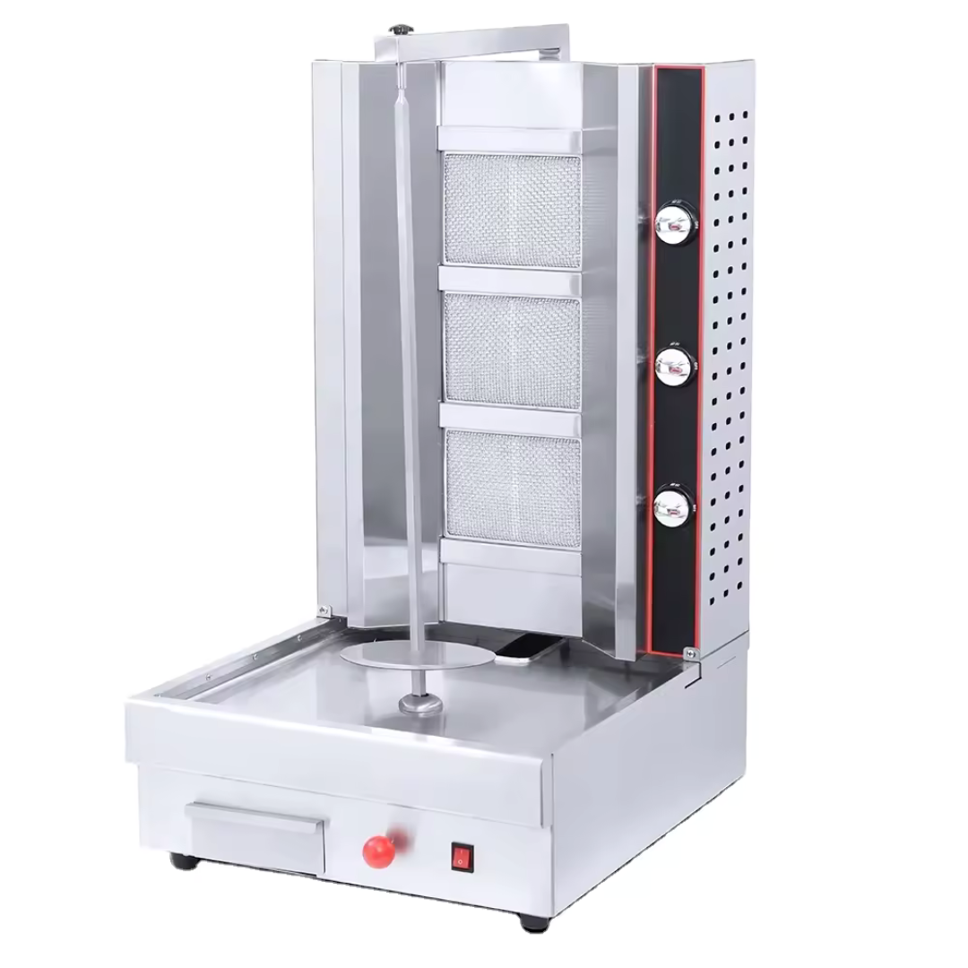 Equipo de Shawarma a Gas de 3 Quemadores HGS-R3 Kebab. Selecto