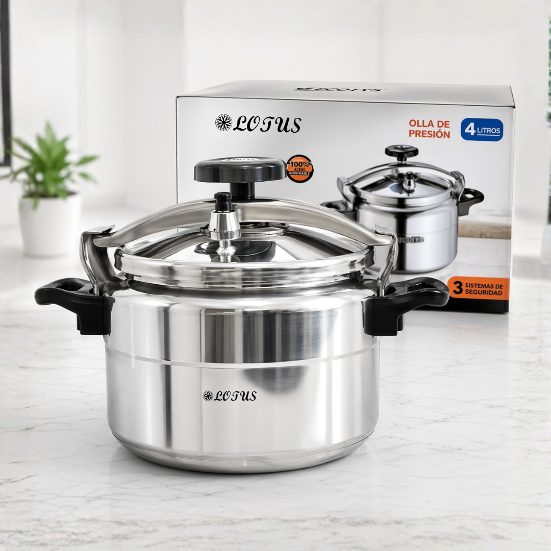 (LLEGANDO 5 DE MAYO) Olla de Presión de 4L en Acero Inoxidable Lotus LT-4LTR-N