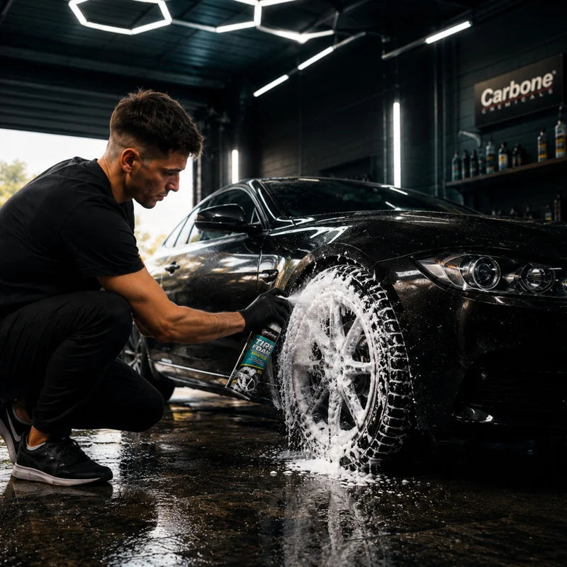 Espuma Limpiadora Tire Foam Para Llantas 650Ml Alta Brillantez. Spray Abrillantador Y Protector De Neumáticos De Autos Y Motos Con Efecto Negro Intenso ANS-10