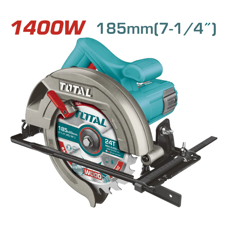 Sierra Circular De 110-120V~60Hz. Potencia 1400 W Velocidad Max. 4800 Rpm Total UTS11418526 TOTAL
